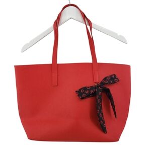 Bloomingdales Tote Bag in Red with Bow Detail Shopping